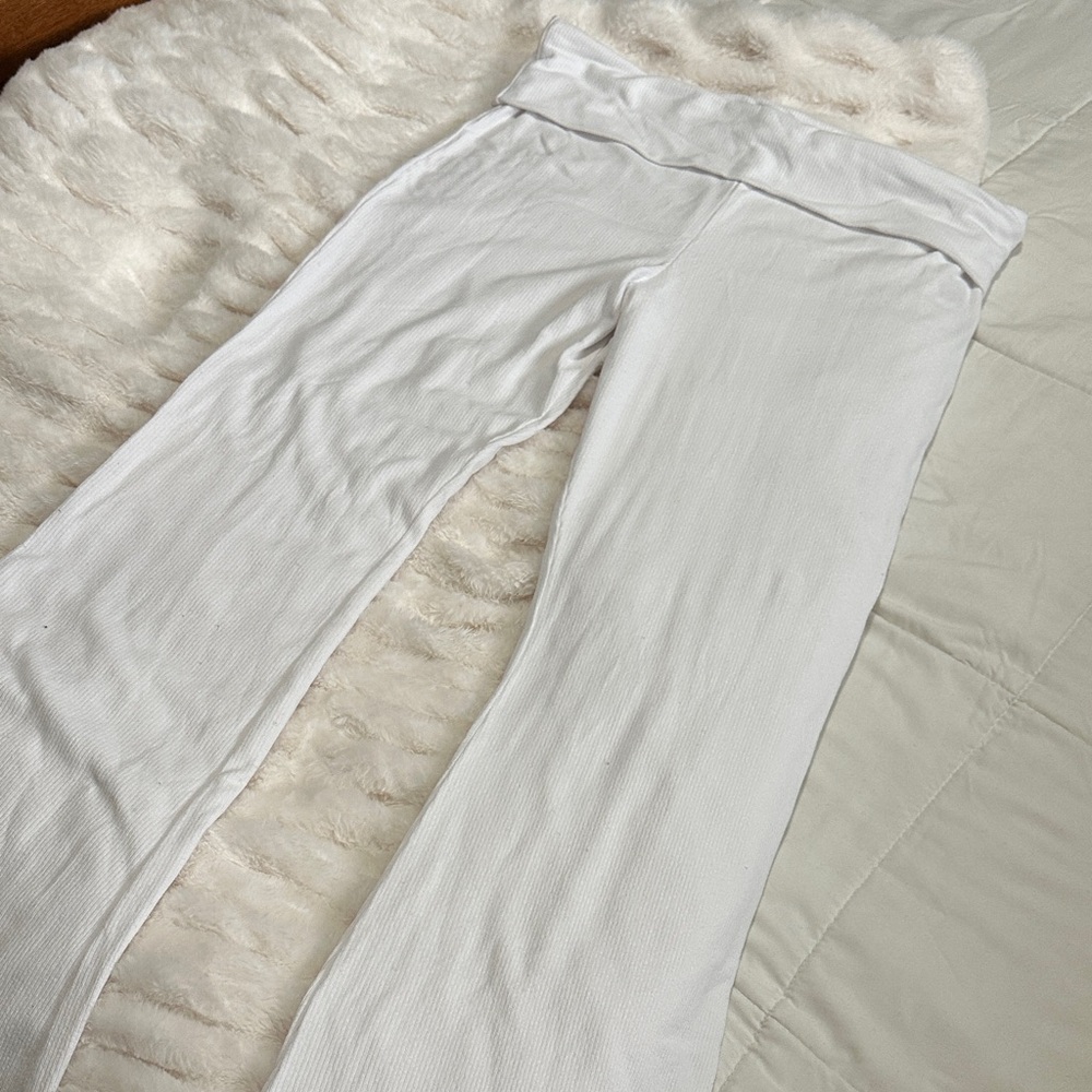 Wild Fable White Fold Over Ribbed Lounge Pants - Picture 7 of 7